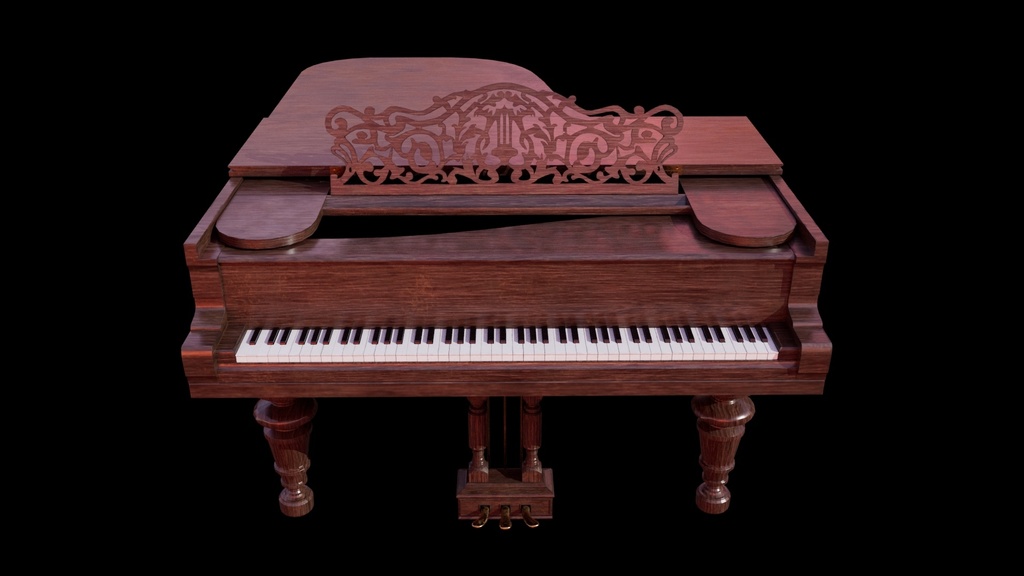 【CG Asset】アンティーク グランドピアノ