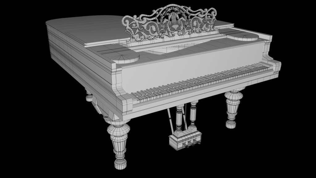 【CG Asset】アンティーク グランドピアノ