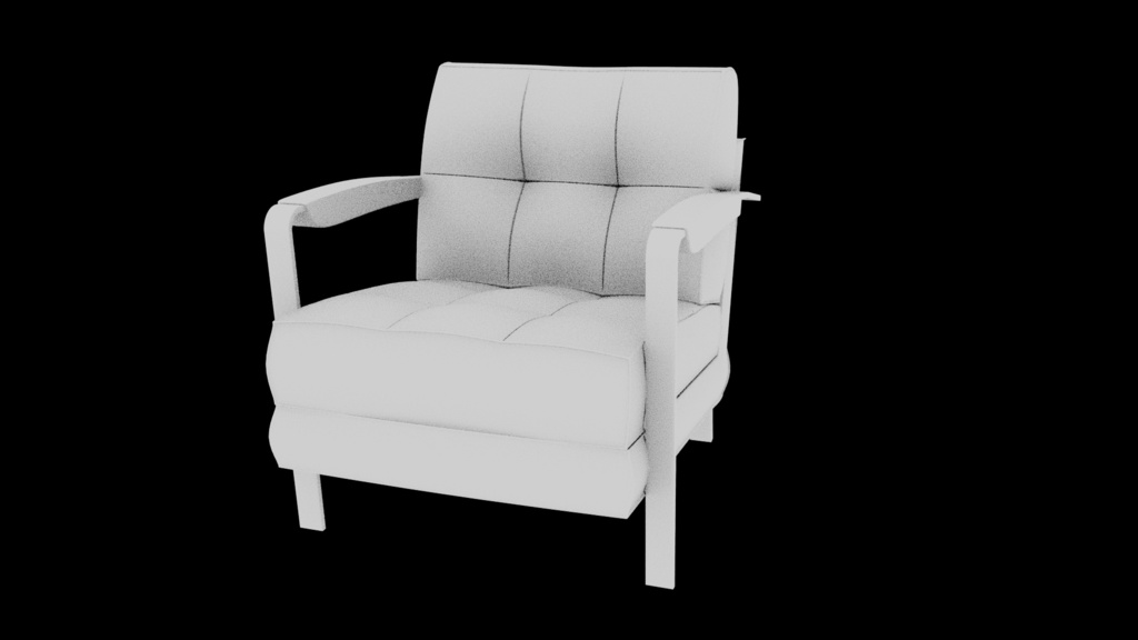 【CG Asset】レザーチェア ラウンジチェア