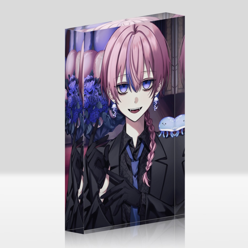 【夜灯ユラギ】アクリルブロック(スーツ)