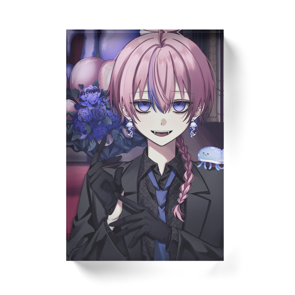 【夜灯ユラギ】アクリルブロック(スーツ)