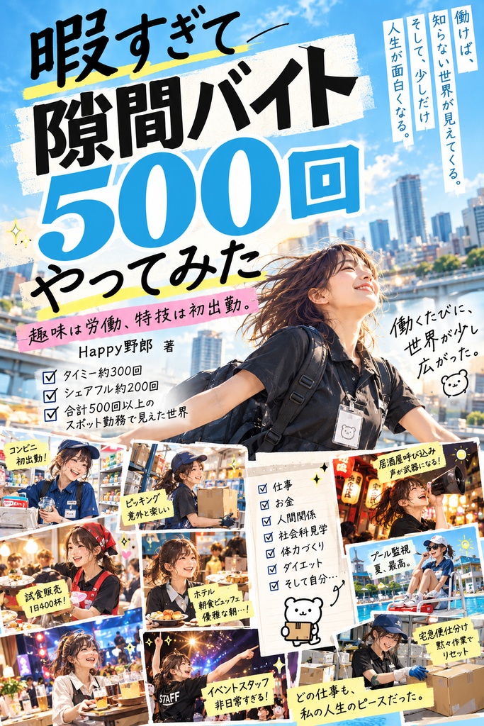 暇すぎて隙間バイト 500回やってみた