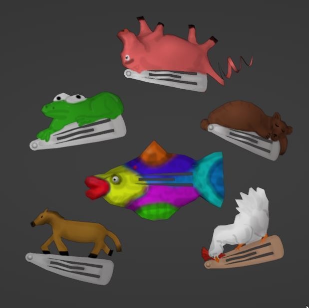 Barrette Hair Pin Animals