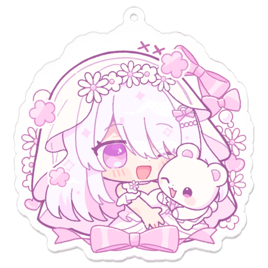 アクリルキーホルダー2種類♡【ねこぜ/しろくまさんと結婚🫶🏻🤍】