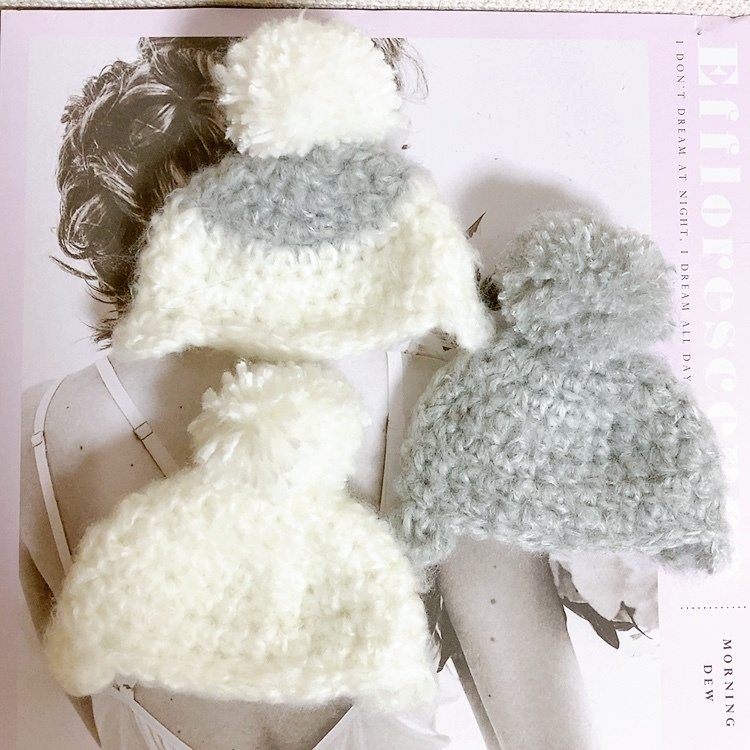 にとたん ちびぐるみ用 耳当て付きニット帽