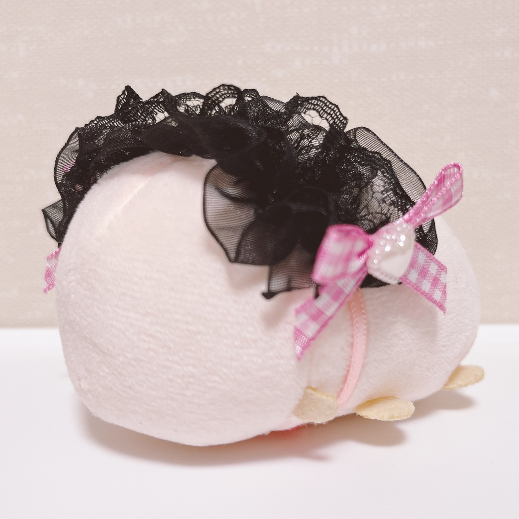 ぬいぐるみ用ヘッドドレス ミニサイズ 黒レース