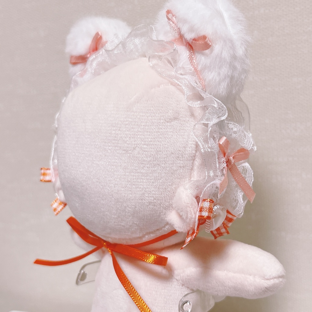 ぬいぐるみ用ヘッドドレス ねこ耳 黒レース
