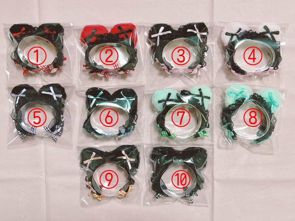 ぬいぐるみ用ヘッドドレス ねこ耳 黒レース