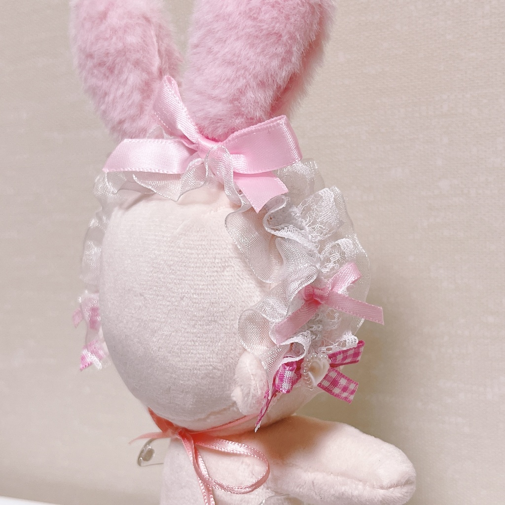 ぬいぐるみ用ヘッドドレス うさ耳 黒レース