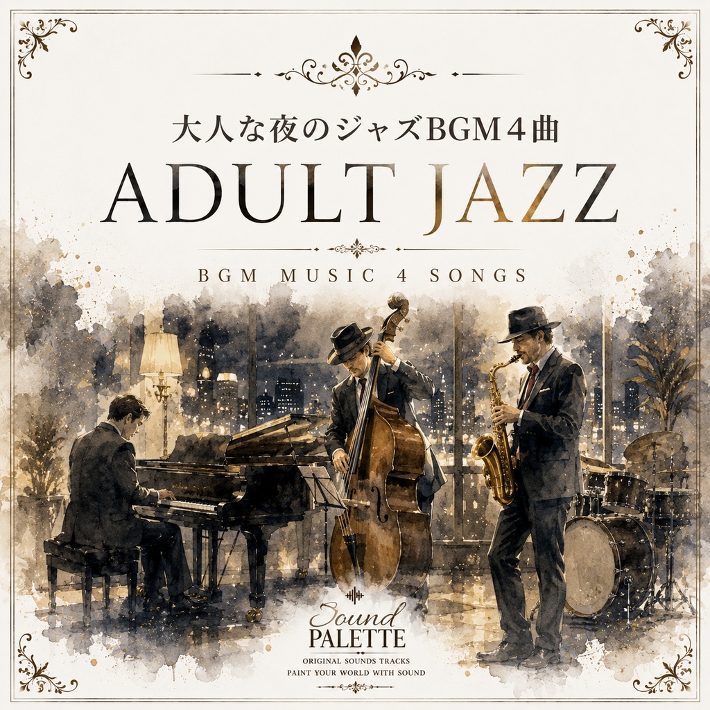 夜の街のジャズ・バーラウンジBGM４曲パック