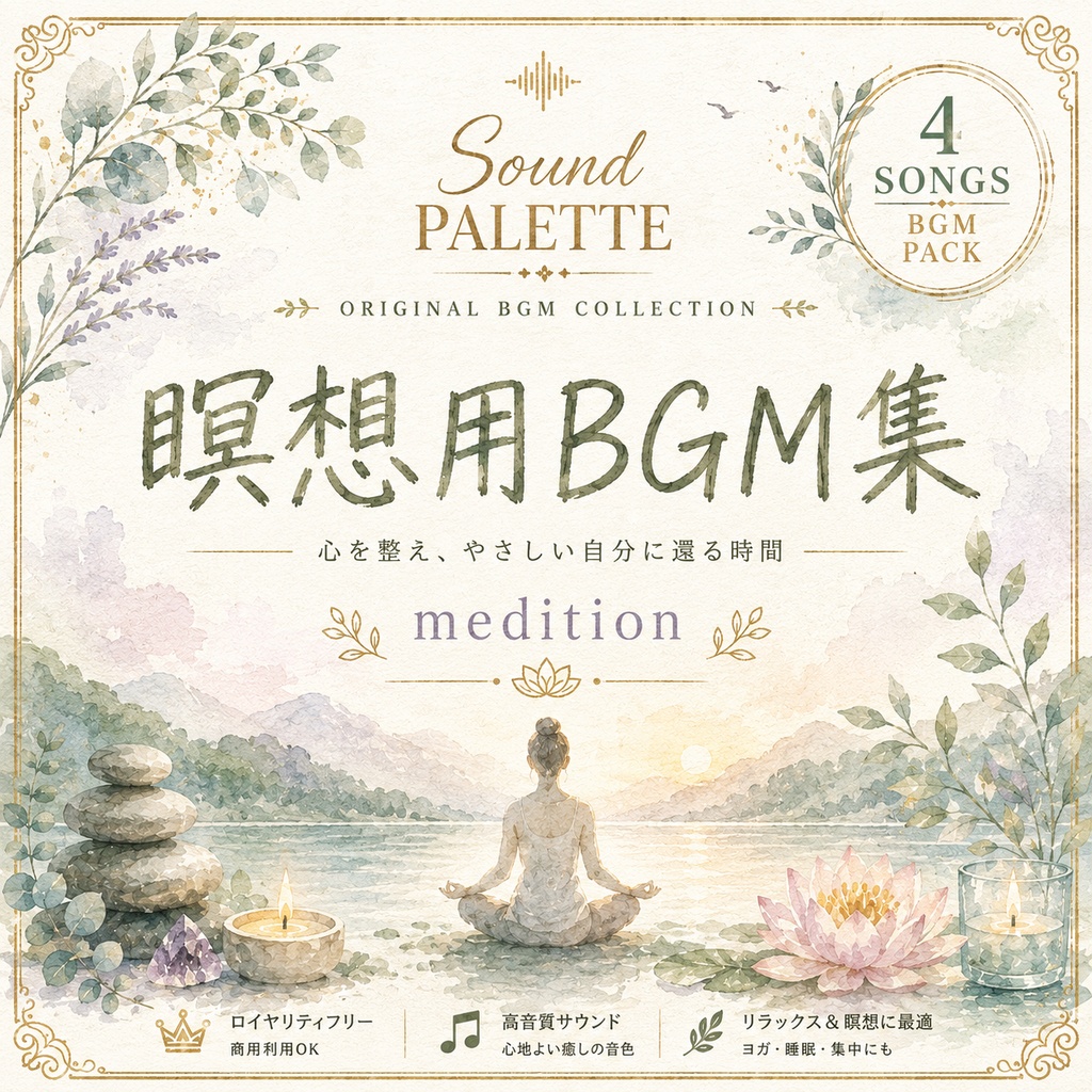 商用フリー瞑想用BGM4曲