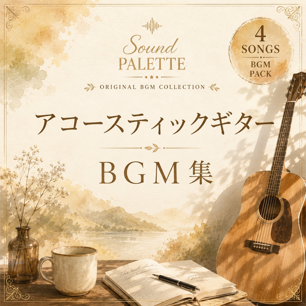 やさしい音色が日常に寄り添う、アコースティックギターBGM4曲