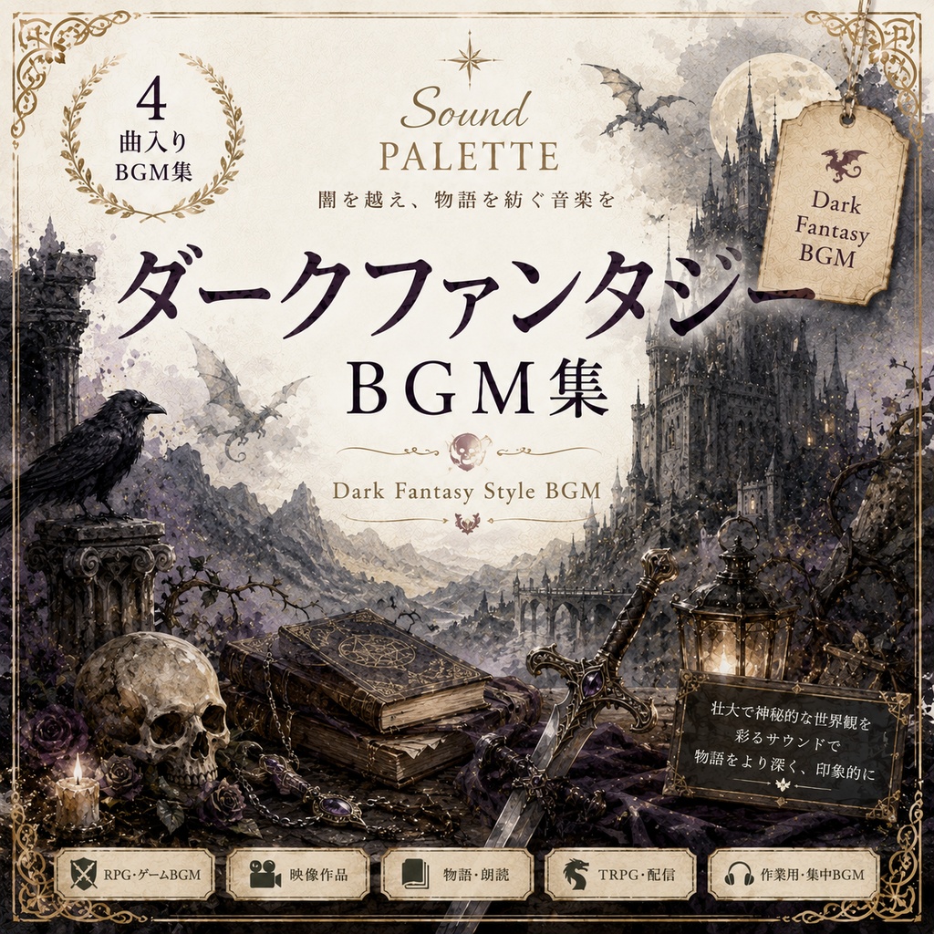 【商用フリー】ダークファンタジーBGM4曲集