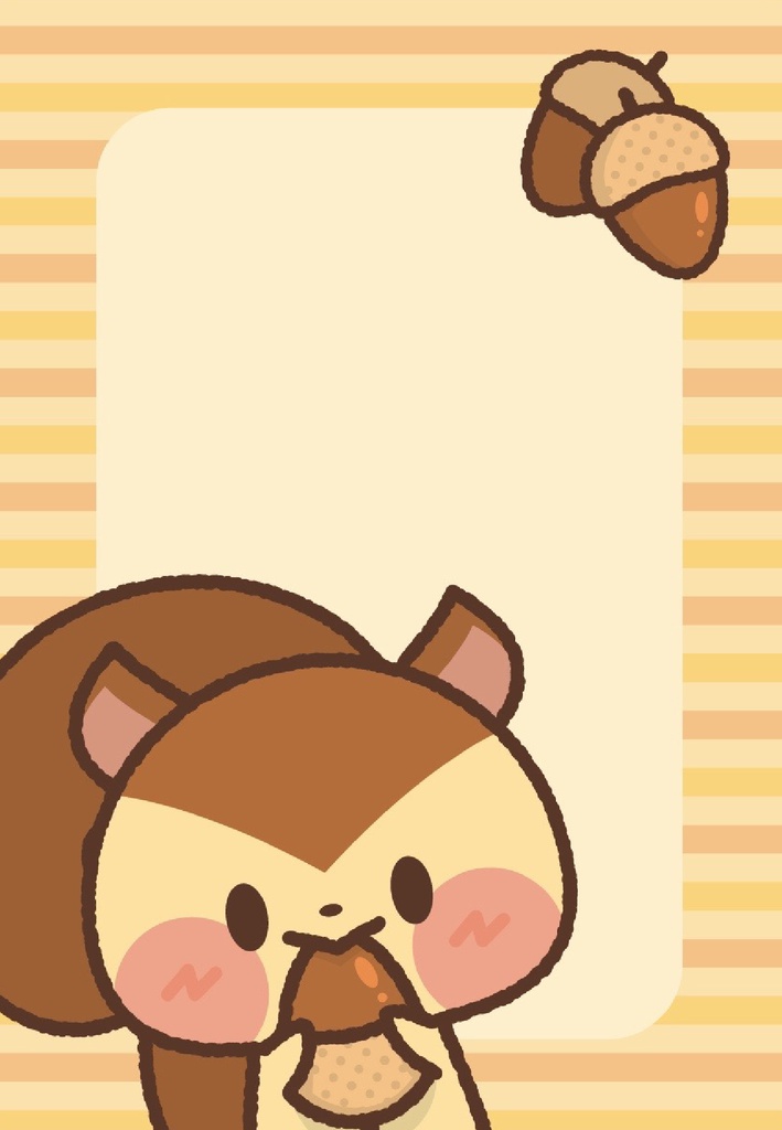 りすとどんぐりのポストカード
