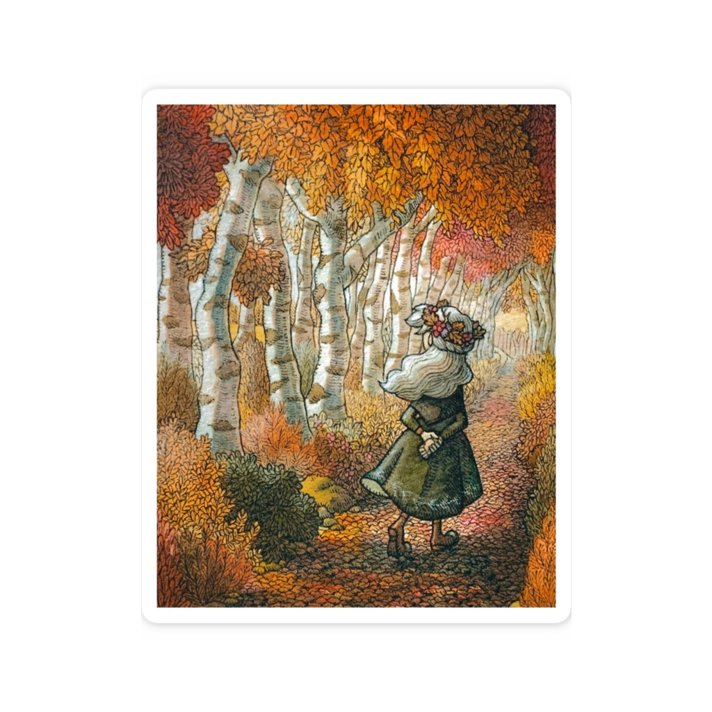 「秋の散歩道」ミニステッカー