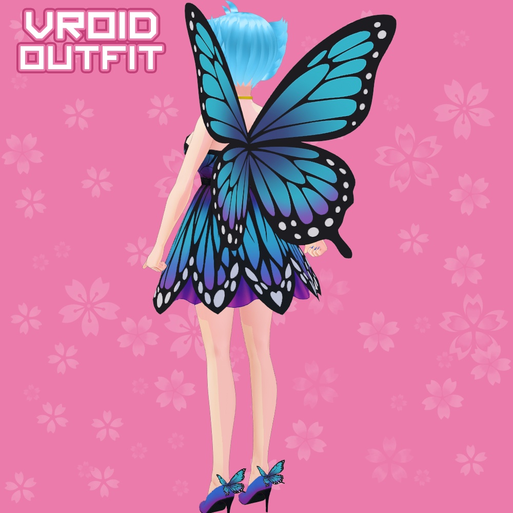 Outfit Butterfly to Vroid models 3D