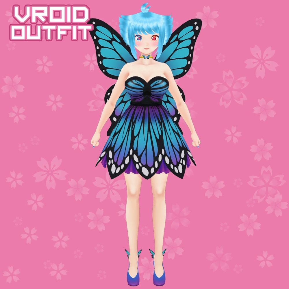 Outfit Butterfly to Vroid models 3D
