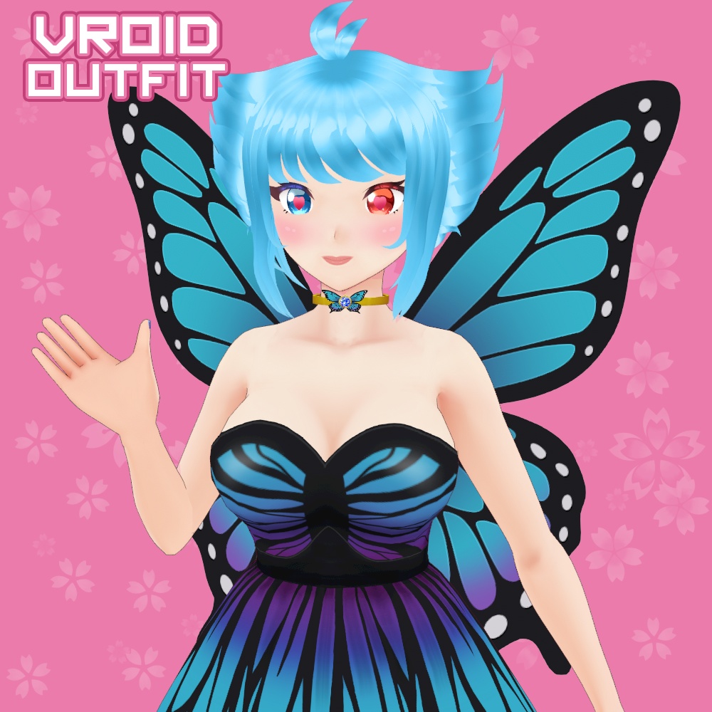 Outfit Butterfly to Vroid models 3D
