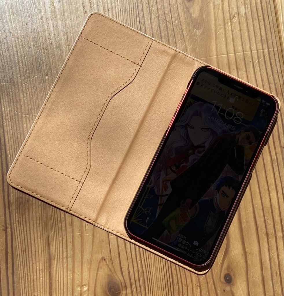 赤い夢 手帳型iPhoneケース(ベルトなし)