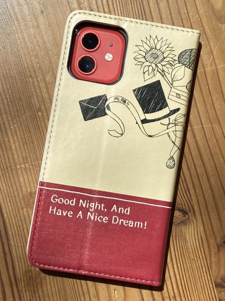 赤い夢 手帳型iPhoneケース(ベルトなし)