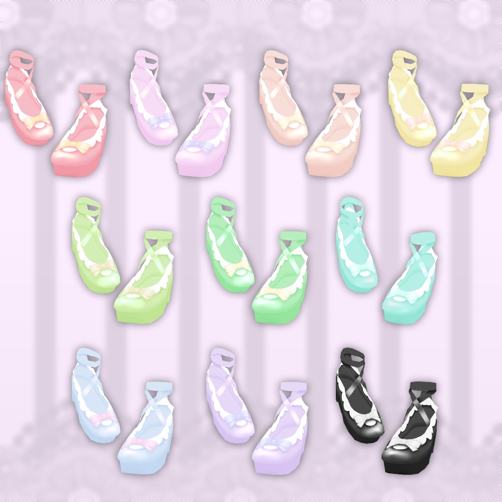 【VRoid正式版向け】スウィートエプロンコーデセット【全10色】