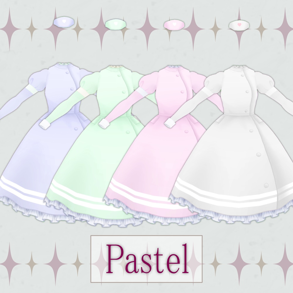 【無料有】ロリィタナース【VRoid正式版用・全7色】