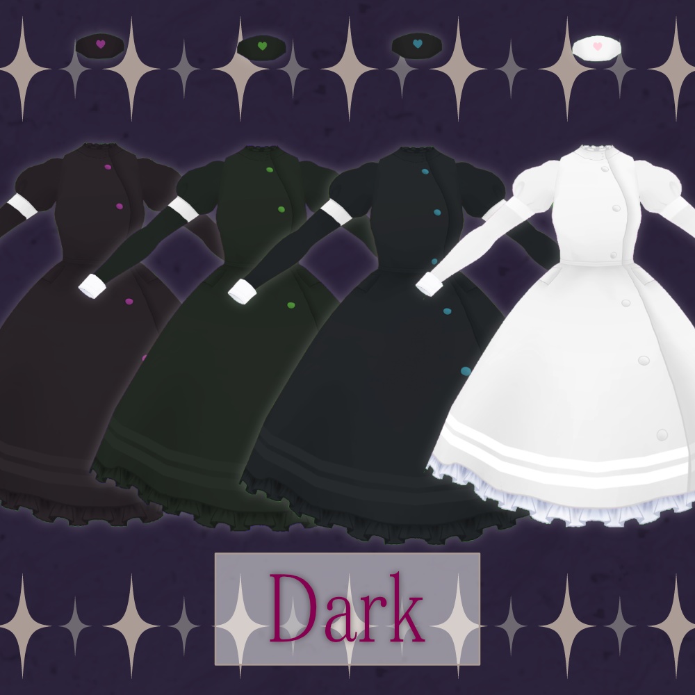 【無料有】ロリィタナース【VRoid正式版用・全7色】