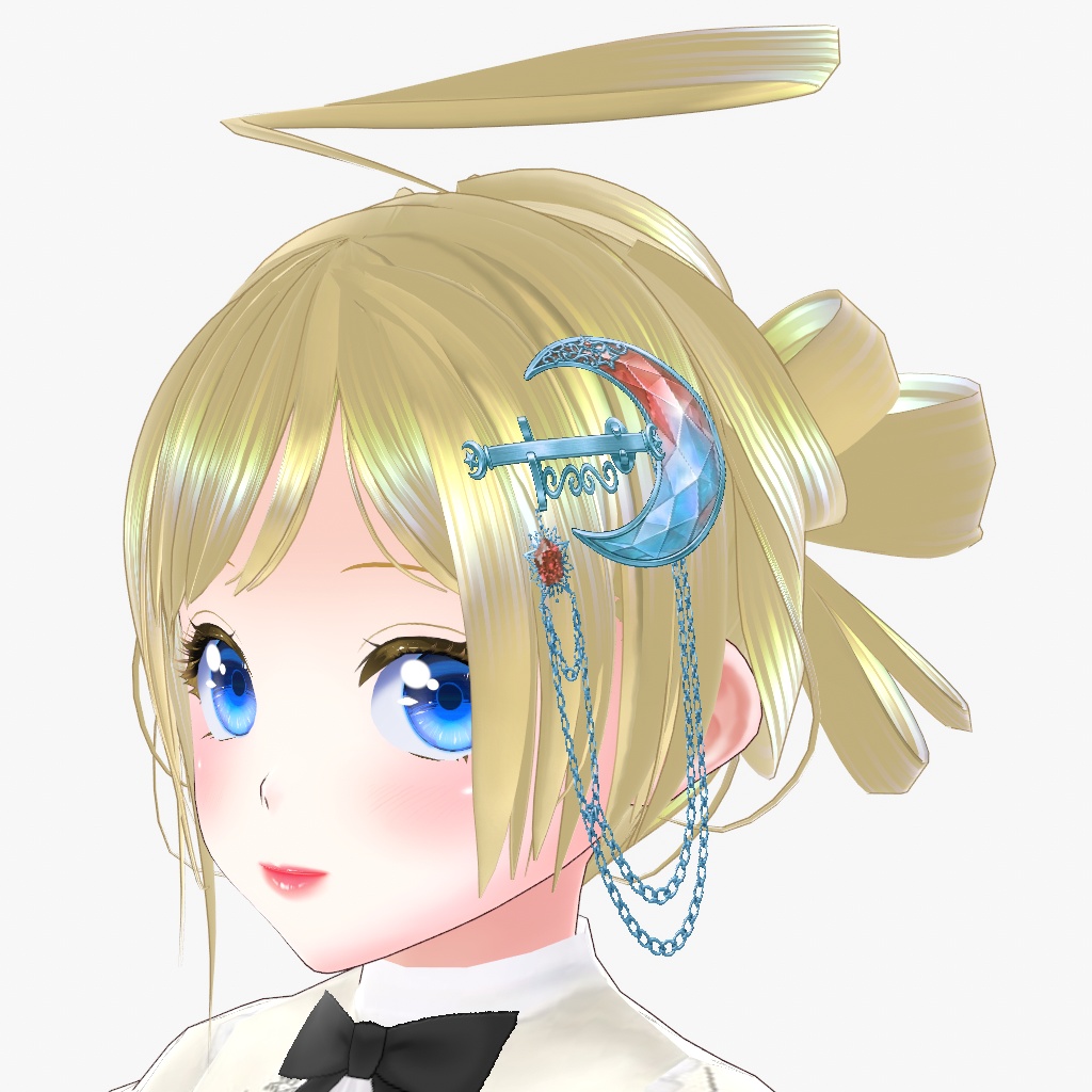 【VRoid用】月型のヘアピン