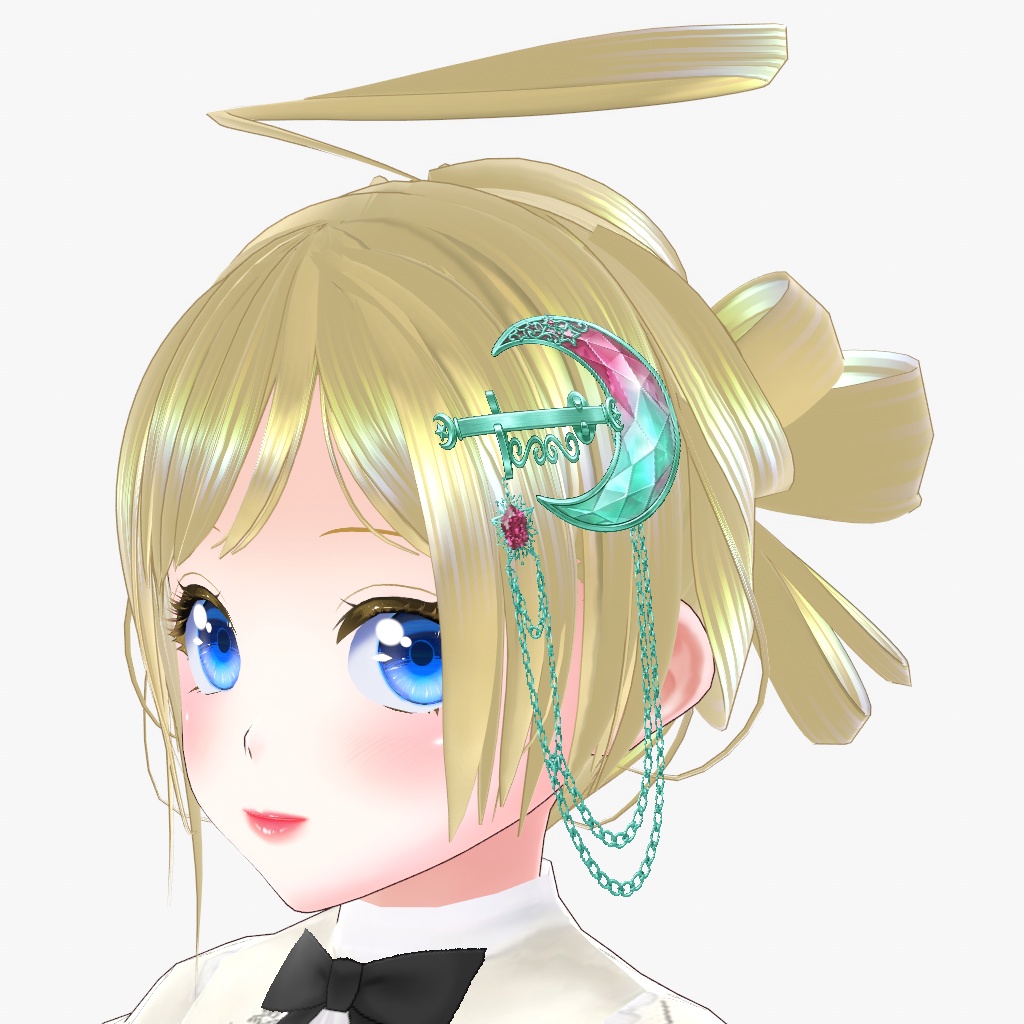 【VRoid用】月型のヘアピン