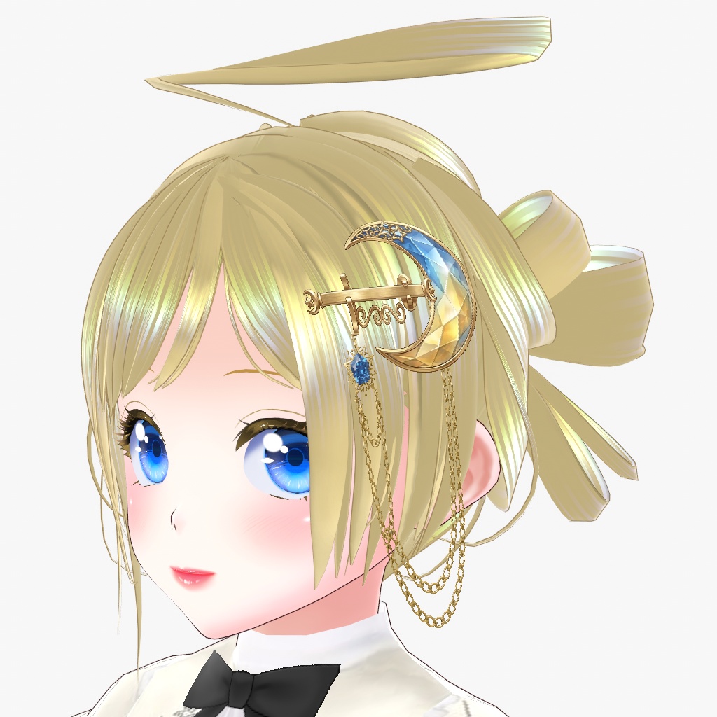 【VRoid用】月型のヘアピン