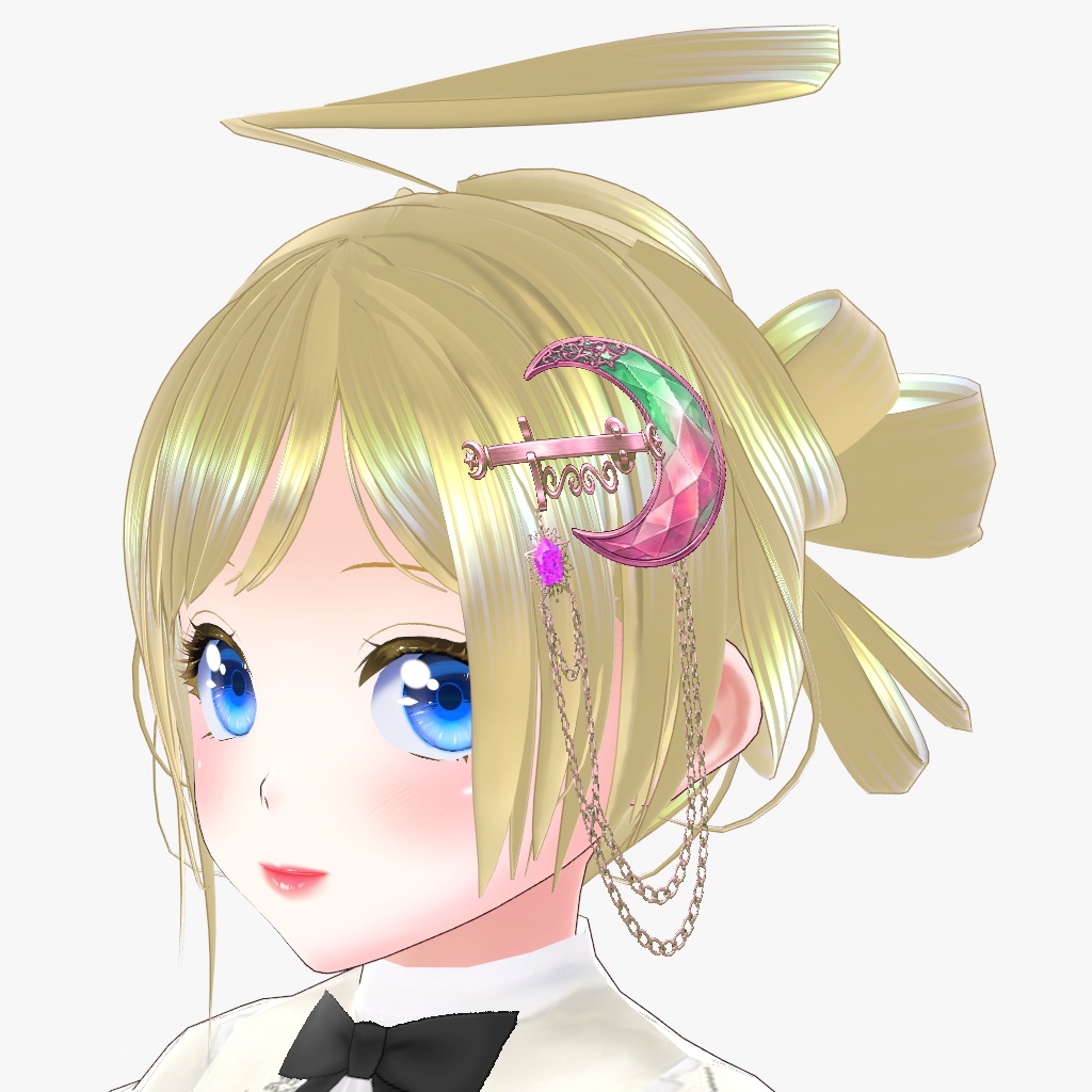 【VRoid用】月型のヘアピン