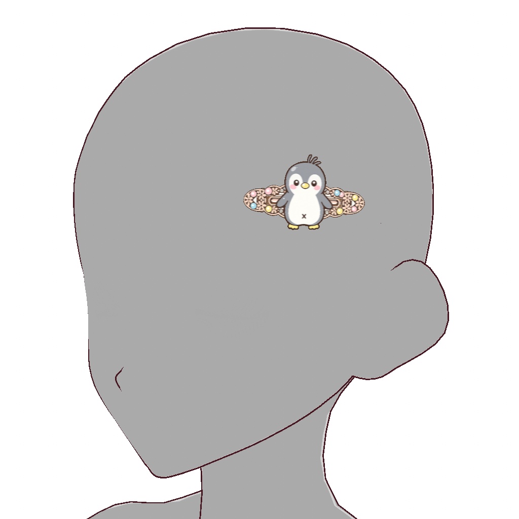 【VRoid用】ペンギンのガーリーヘアピン