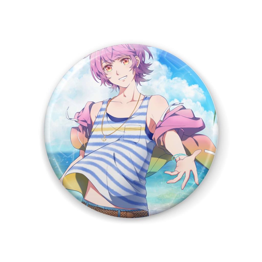 夏苺月缶バッチ