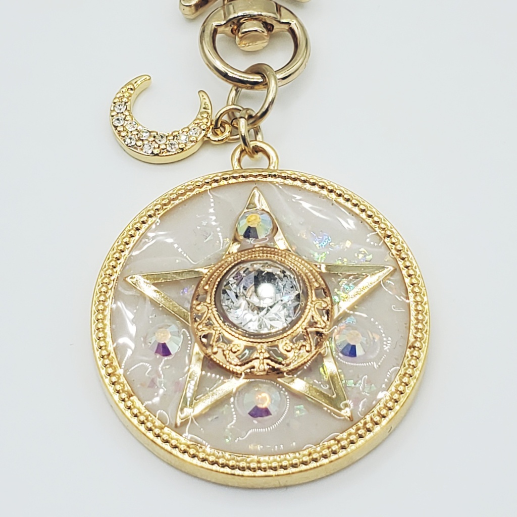 「美少女戦士セーラームーン」クリスタルコンパクト風バッグチャーム:ホワイトVer