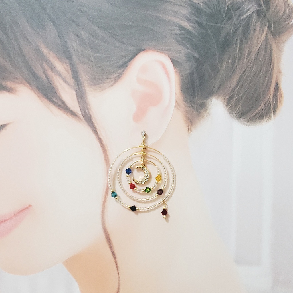 【12月末頒布終了】「美少女戦士セーラームーン」セーラー10戦士天体図風耳飾り