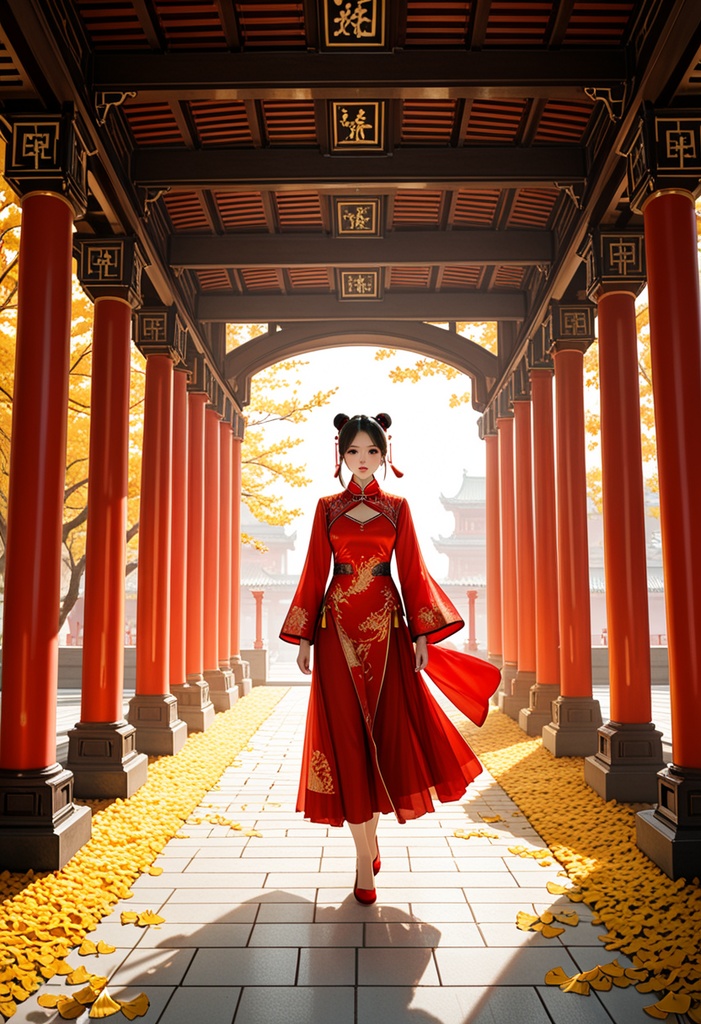 チャイナ服 × 中国の四季イメージ Stable Diffusion イメージプロンプト集(50本)