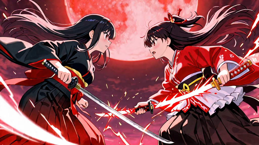 和風ダーク魔法少女プロンプト集 — 闇祓いの巫女50種