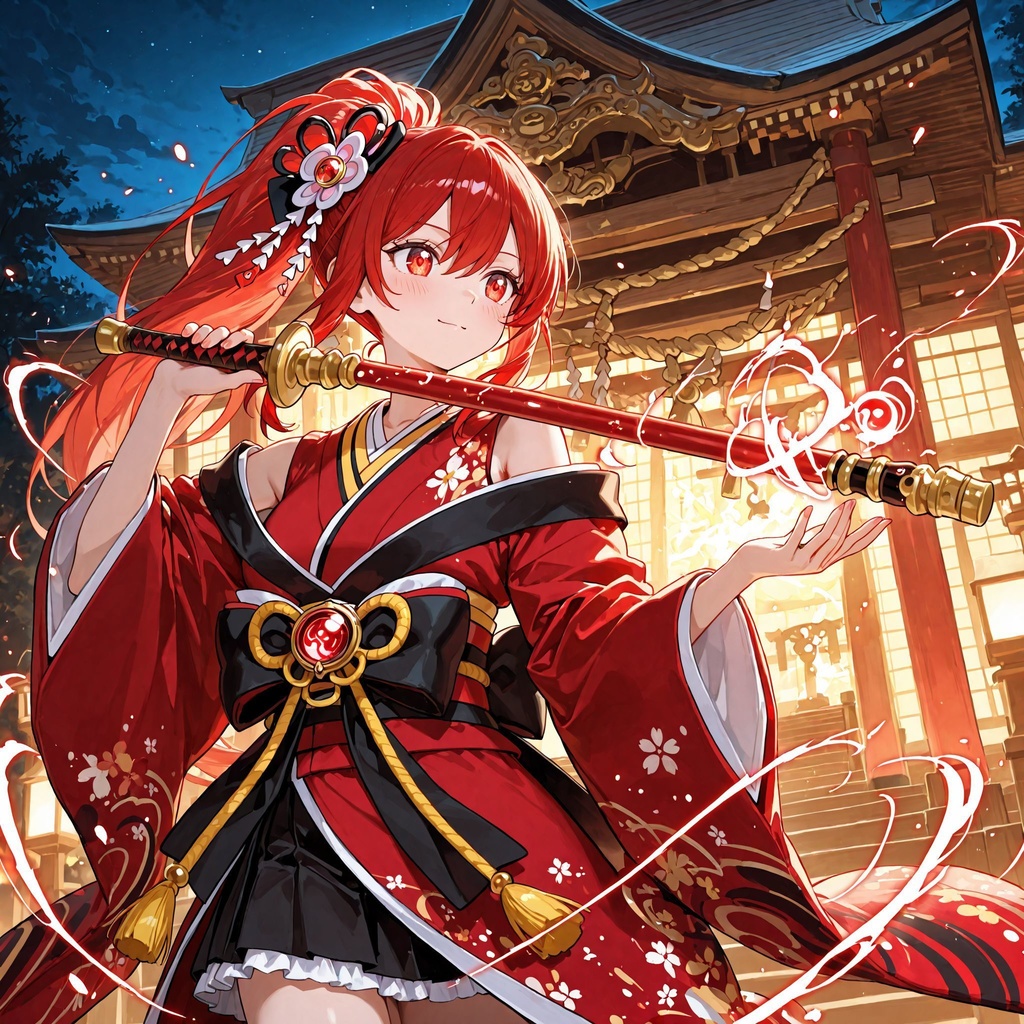 和風ダーク魔法少女プロンプト集 — 闇祓いの巫女50種