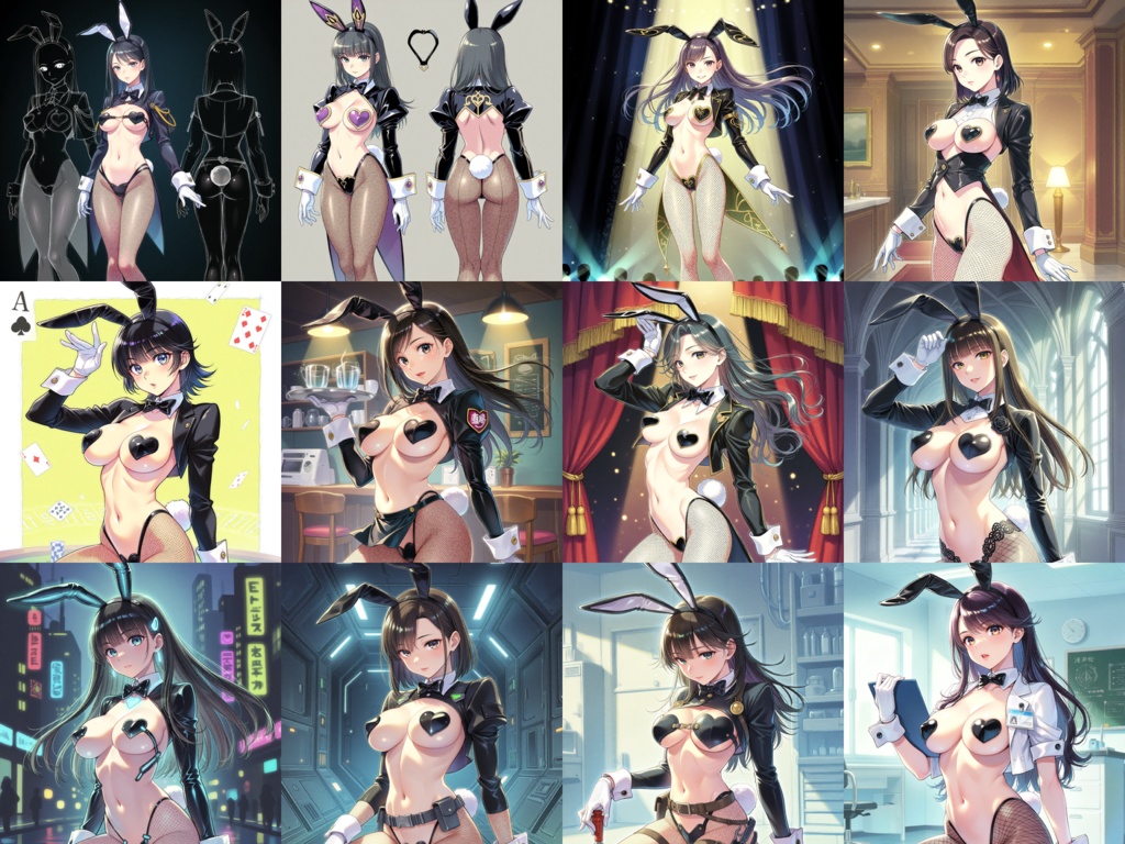 【Anima Base v1向け】逆バニー風・非センシティブ衣装プロンプト集 50種｜衣装デザイン資料