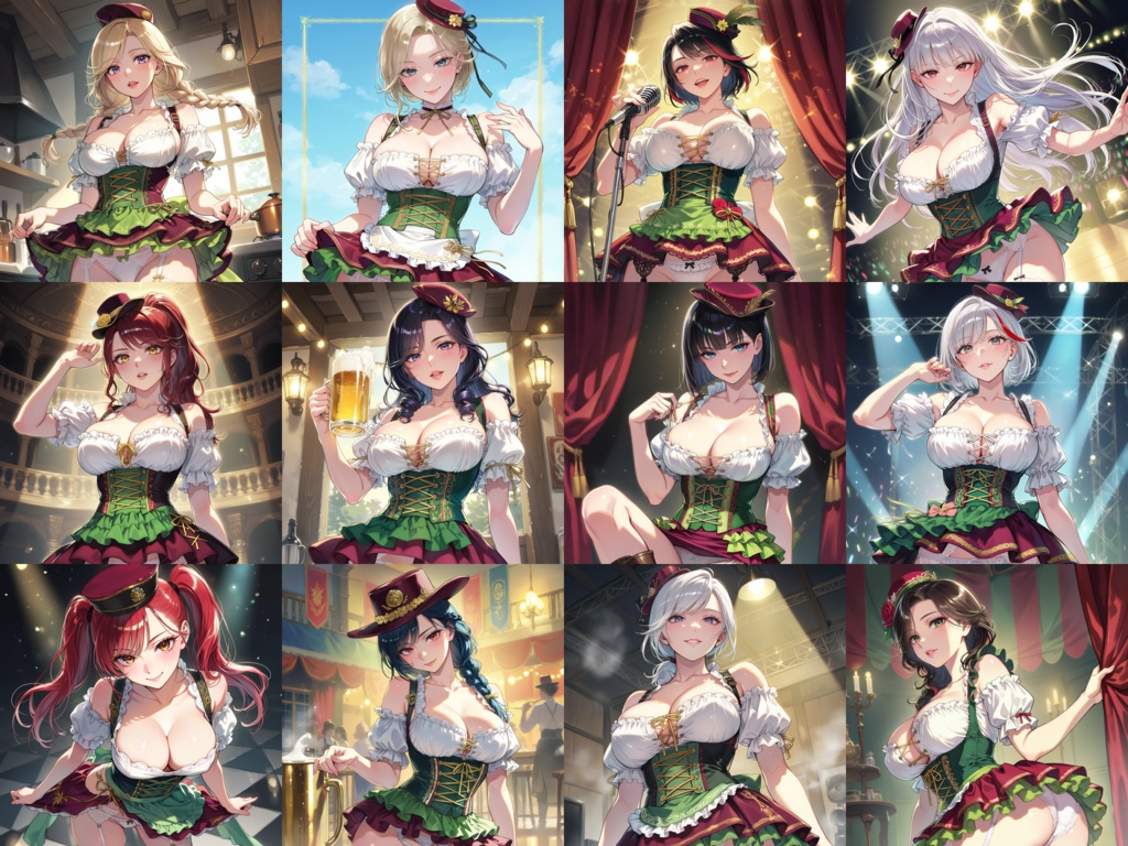 Anima Base向け ディアンドル風衣装プロンプト集100|ビアメイド