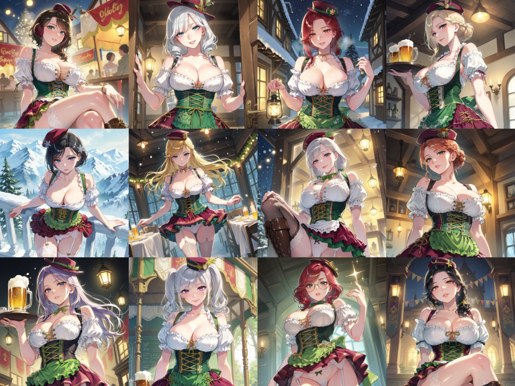 Anima Base向け ディアンドル風衣装プロンプト集100|ビアメイド
