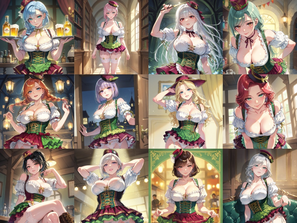 Anima Base向け ディアンドル風衣装プロンプト集100|ビアメイド