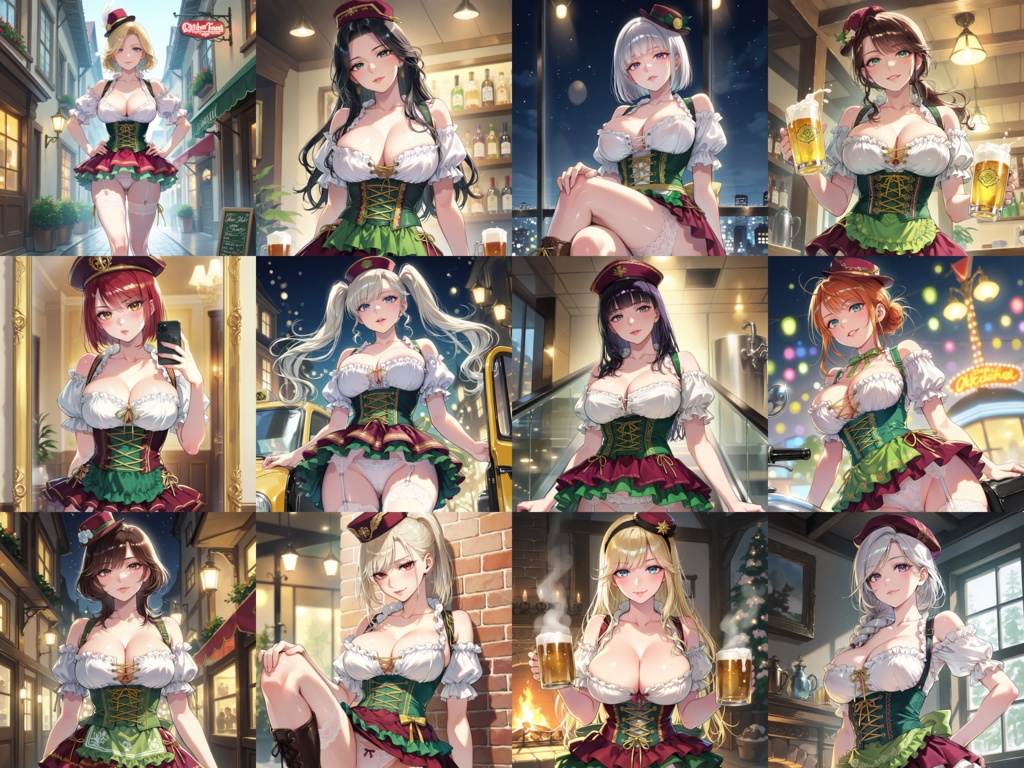 Anima Base向け ディアンドル風衣装プロンプト集100|ビアメイド