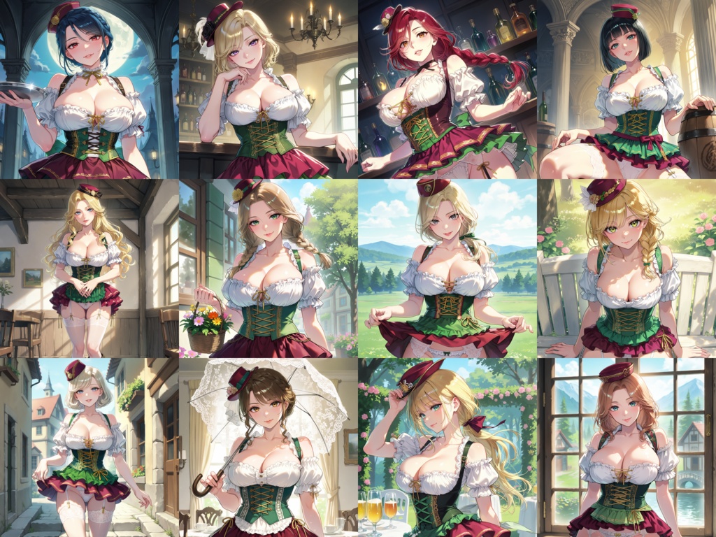 Anima Base向け ディアンドル風衣装プロンプト集100|ビアメイド