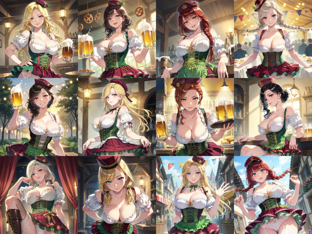 Anima Base向け ディアンドル風衣装プロンプト集100|ビアメイド