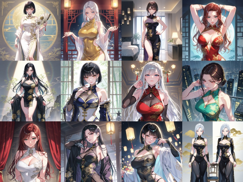【Anima Base向け】チャイナドレス イラストプロンプト集100種