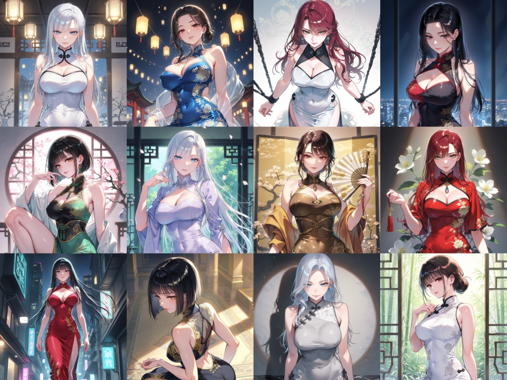 【Anima Base向け】チャイナドレス イラストプロンプト集100種
