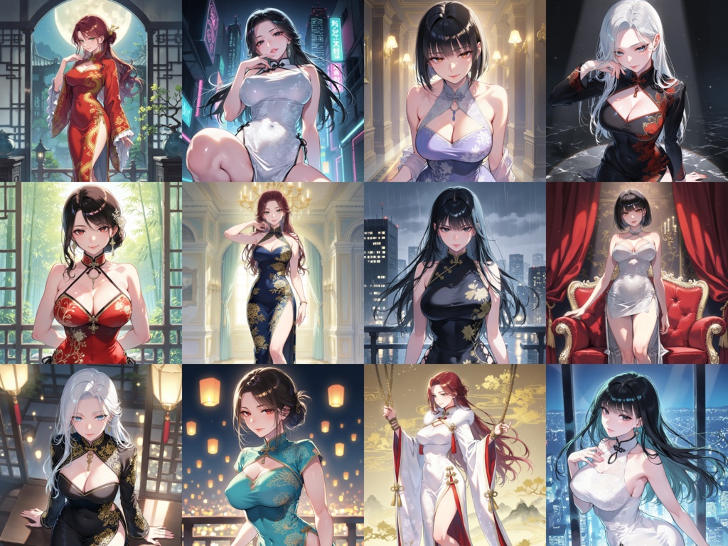 【Anima Base向け】チャイナドレス イラストプロンプト集100種
