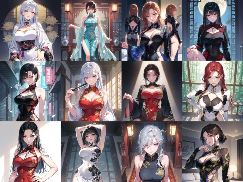 【Anima Base向け】チャイナドレス イラストプロンプト集100種