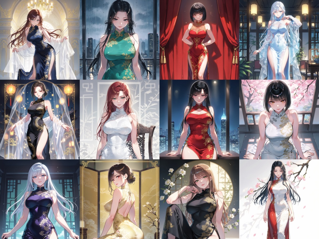 【Anima Base向け】チャイナドレス イラストプロンプト集100種